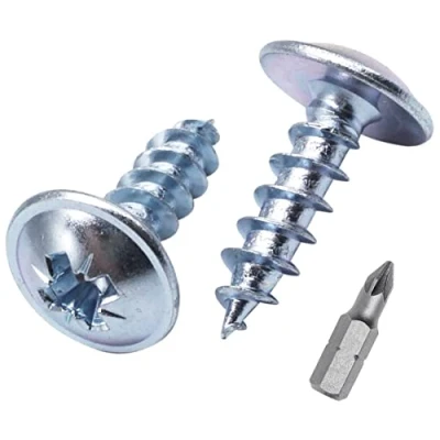 Image of SKIR&#039;CO (30 pcs) Zinc Plated Steel 6.0 x 20 mm Silver Wood Screws, Metal Wafer Head, Pozidriv, Self Tapping