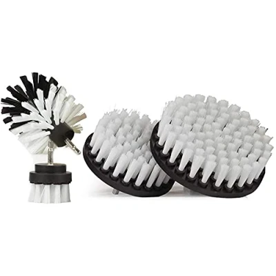 Image of 4 Pcs Automotive Soft White Car Cleaning Brush Drill Wheel Mats Detail Carpet Cleaner Upholstery Fabric Seat