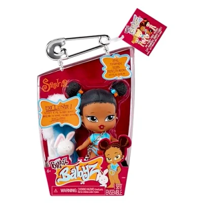 Image of Bratz Babyz Collectible Fashion Doll Sasha With Real Fashions and Pet Kids Toy Great for Ages 6 Older