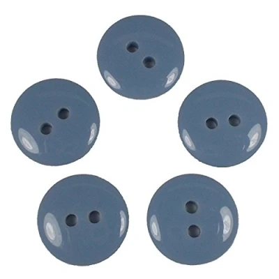 Image of Smartie Buttons Polyester Round 2 Hole Pack of 5 (20mm, Light Blue)