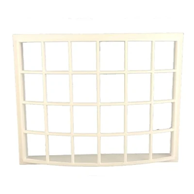 Image of Melody Jane Dolls House White Plastic Georgian Bay Bow Window 24 Pane 1:24 Scale