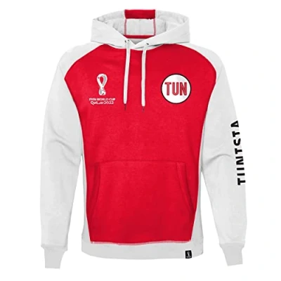 Image of Official Fifa World Cup 2022 Overhead Hoodie, Mens, Serbia, Small Red/Blue