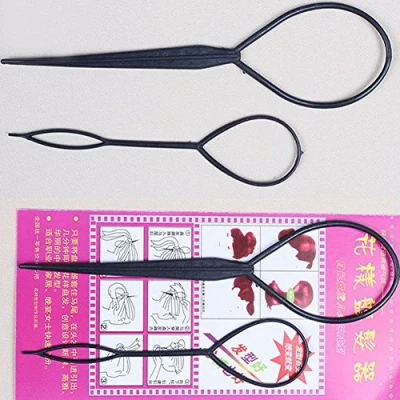 Image of Black Topsy Tail Hair Braid Ponytail Maker Styling Tool