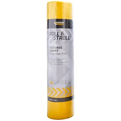 Image of Everbuild Roll and Stroll Textured Non Slip Carpet Protector, Yellow, 600 mm x 75 m