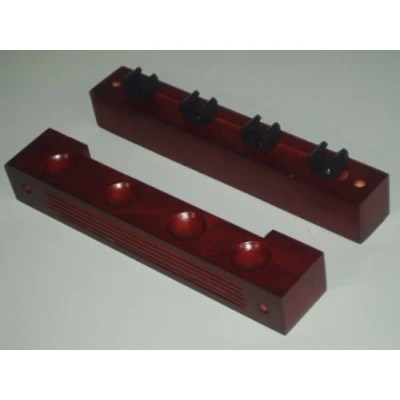 Image of 2 MAHOGANY POOL/SNOOKER CUE RACK HOLDS 4 CUES **