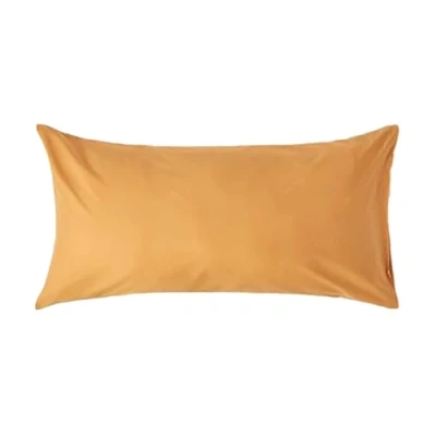 Image of HOMESCAPES Mustard Yellow Pure Egyptian Cotton King Size Pillowcase 200 TC 400 Thread Count Percale Equivalent Housewife Pillow Case