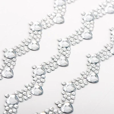 Image of 16cm Charm Diamante Border Trim Self Adhesive Rhinestone Gem Craft Sticker (3 Pieces)