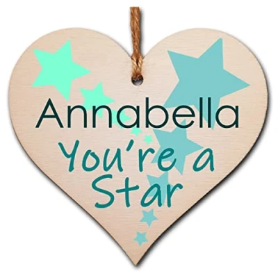 Image of Personalised Handmade Wooden Hanging Heart Plaque Gift Well done on Passing Your Exams Congratulations Graduation Keepsake