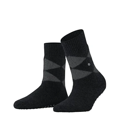 Image of Women&#039;s 1 Pair Burlington Cosy Argyle Wool Slipper Socks Black 3.5 7 Ladies