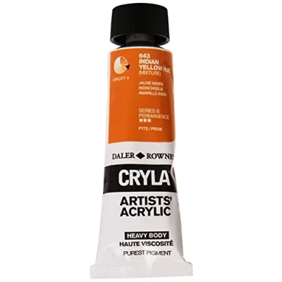 Image of Daler Rowney Cryla Acrylic 75 ml Indian Yellow Hue, Professional Artists