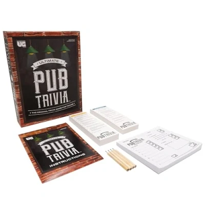 Image of University Games L01379 The Ultimate Pub Trivia Game, Black, One Size