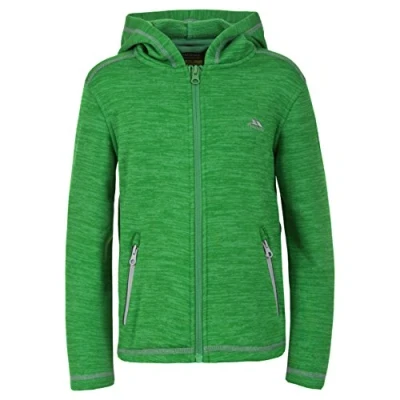 Image of Trespass Shaw, Clover Marl, 7/8, Warm Fleece Jacket with Hood 230gsm for Kids / Boys, Age 7 8, Grey