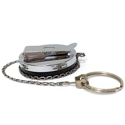 Image of Yueton Chroming Plastic Retractable Belt Clip Badge Reel with Metal Chain, Key ID Holder Chain Pull (Black and Silver)