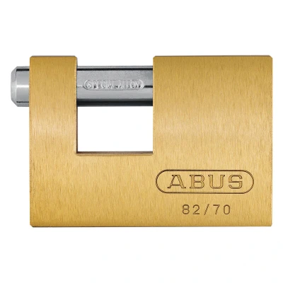 Image of Abus 82/70mm Monoblock Brass Shutter Padlock Keyed Alike 8514 ABUKA11577