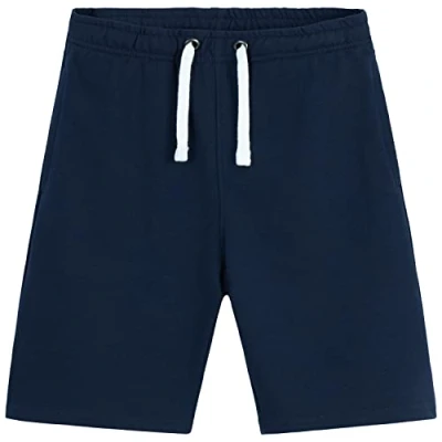 Image of Boys Shorts for Kids Teenagers Summer French Terry Sports Running Activewear Football with Pockets Casual Holiday Beach Jersey Breathable (Navy, 7 8 Years)
