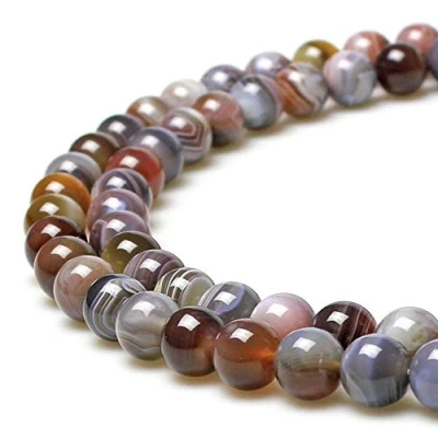 Image of JARTC Natural Round Persian Agate Spacer Beads for DIY Bracelet Necklace Jewelry Making 15&quot; (8mm)