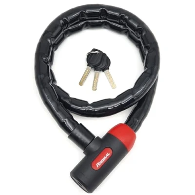 Image of RADIKAL RK520 Piton Cable Lock Anti Theft Motorcycle, Armored Articulated Steel Cable, 120cm/3,9ft, Flexible, Security Lock, Universal Antitheft Python Chain for Scooter, Electric Bicycle