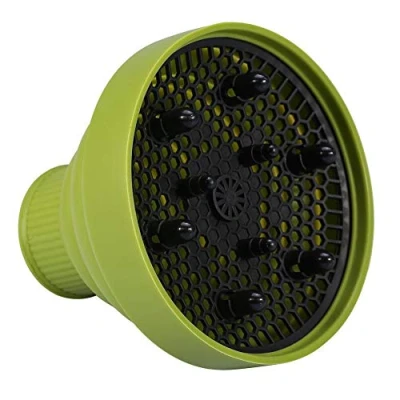 Image of Hair Blower Diffuser, Foldable Dryer Diffuser Cover Styling Hairdressing Tool Collapsible Hairdryer Attachment For Curly Or Wavy Hair(Green)