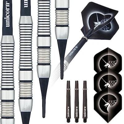 Image of Unicorn Soft Tip Darts Set Core Plus Satinlux Brass Barrels 18 g