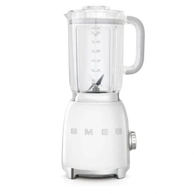 Image of Smeg BLF01WHUK Retro 50&#039;s Style Jug Blender with Stainless Steel Blades, 4 Speed Settings and 3 Pre set Programs, 1.5 Litre, 800W, White