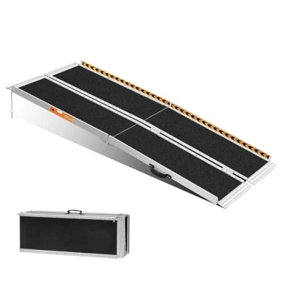 Image of Wheelchair Ramps 6FT, gardhom Aluminum Foldable for Wheelchairs Portable Mobility Scooter Home Entrance Threshold Doorways 362kg Capacity