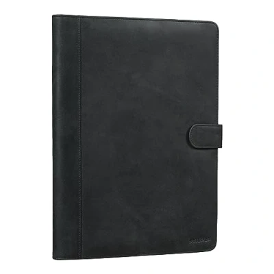 Image of STILORD &#039;Lennon&#039; Porfolio Leather Conference Folder A4 Vintage Business Ma Document for 12,9 inch iPads Genuine Leather, Colour:Anthracite