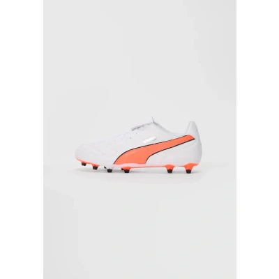 Image of Puma KING LIGA FG/AG Football boots artificial grass, Men&#039;s, Size: 8, White/glowing red/black shoes