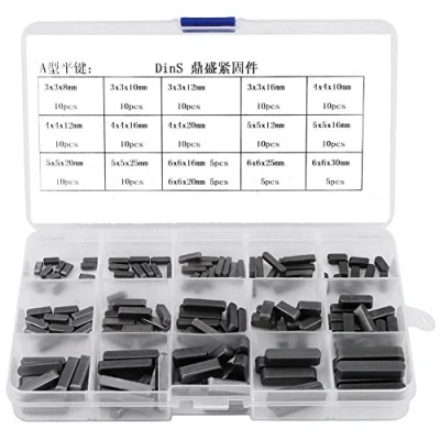 Image of Akozon Motor Shaft Keys Set, Set 140pcs Round Ended Feather Key Parallel Drive 8mm 10mm 12mm 16mm 20mm 25mm 30mm