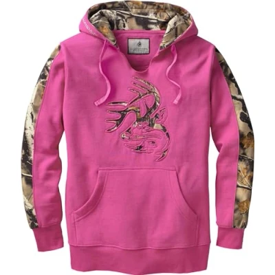 Image of Legendary Whitetails Women&#039;s Plus Size Camo Outfitter Hoodie, Fuchsia, 2X