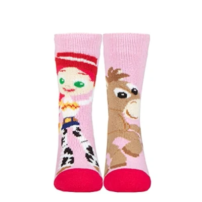 Image of Kids 1 Pair SOCKSHOP Heat Holders Disney 1.6 TOG Lite Toy Story Jessie and Bullseye Thermal Socks Pink 12.5 3.5