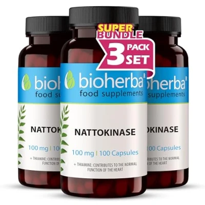Image of NATTOKINASE 100 mg 300 High Strength Capsules for Liver Health and Detox Support by BIOHERBA