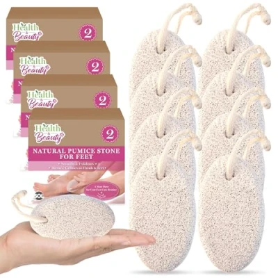 Image of SOL 8pk Natural Pumice Stone for Feet, Callus Remover, Porous Scrubber Dead Skin, Gentle Foot Buffer Hard Dry Skin Exfoliator Hands and Soles, Restore Soft Healthy