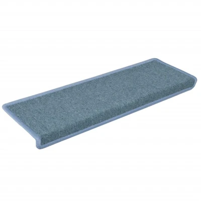 Image of vidaXL Carpet Stair Treads 15 pcs 65x21x4 cm Blue