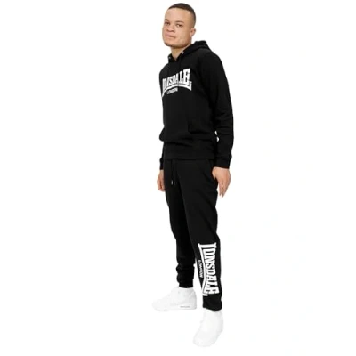 Image of Lonsdale men&#039;s tracksuit with hood slim fit CLOUDY S