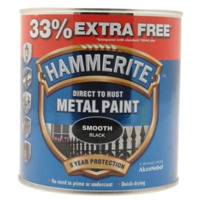 Image of Hammerite Smooth 750ML+33% Black