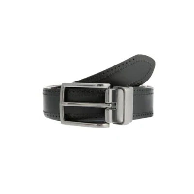 Image of Dents Men&#039;s Brogue Style Reversible Leather Belt BLACK/TAN S