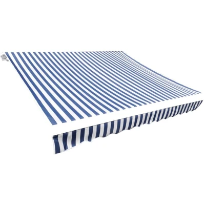 Image of vidaXL Awning Top Sunshade Canvas Blue &amp; White 500x300 cm