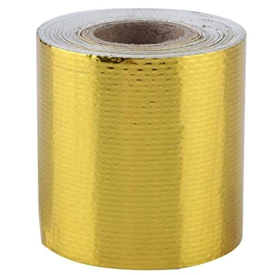 Image of For Heat Tape Gold Car Aluminum Foil Adhesive 5M * 5Cm/16.4Ft 2In Reflective Shield Wrap Tape(Golden)