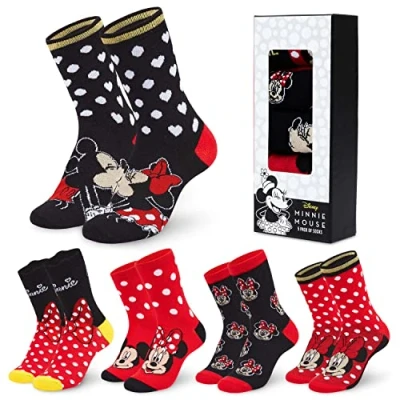 Image of Disney Stitch Socks Women Calf Length for Teenagers 5 Pack One Size 3 8 Soft Stretchy Gifts