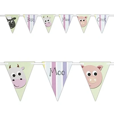 Image of 9ft Cute Farm Animal Party Bunting