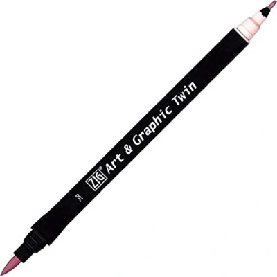Image of Kuretake ZIG Art and Graphic Twin Tip Brush Marker Pen 200 Sugared Almond Pink