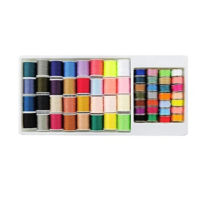 Image of CENPEK 60pcs Colors Mini Sewing Thread Spools and Bobbins for Machine, Hand