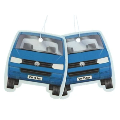Image of BRISA VW Collection Volkswagen Air Freshener, Room Deodorizer for Cars T5/T6 Bus Campervan Motif (Fresh/Blue/Set of 2)