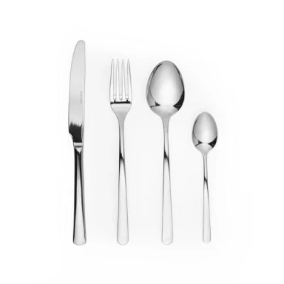 Image of Salter Kendal Cutlery Set 16 Piece, 18/10 Stainless Steel Dinnerware, 4 Place Settings, Mirror Polished Finish, Including Forks, Knives, Teaspoons, Tablespoons, Dishwasher Safe, 25 Year Guarantee