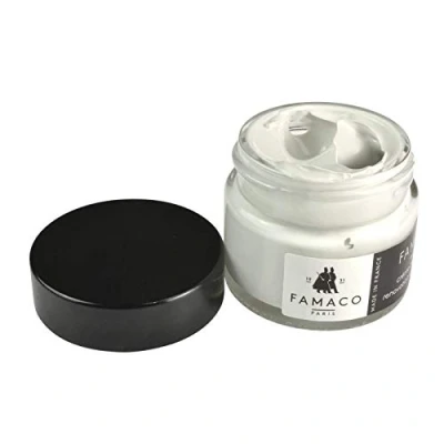 Image of Famaco Leather Repair &amp; Dye Cream Self Seal Colourant for Quick and Easy Suitable Sofas, Car Seat, Shoes, Handbag, more (Off White)