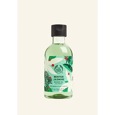 Image of The Body Shop Winter Jasmine festive Shower Gel 250ml Special Edition 2020 MOISTURISER WARM, SWEET VANILLA SCENT VEGAN