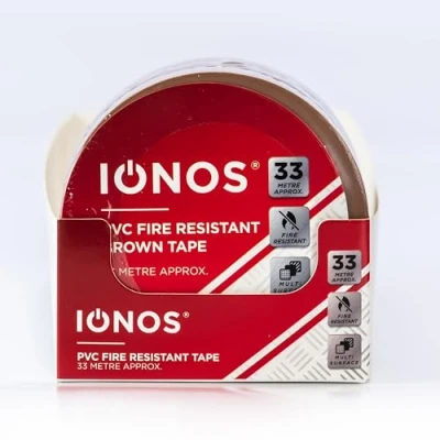 Image of Status: IONOS Brown PVC Tape (33 metres) / fire resistant, multisurface IONPVCBWN1PKX12