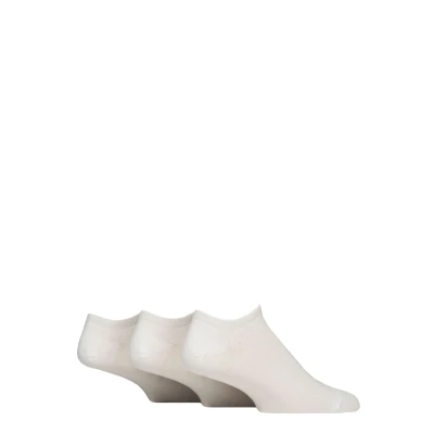 Image of Mens 3 Pair Pringle Plain and Patterned Cotton Secret Socks White 7 11