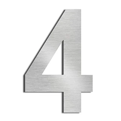 Image of nanlyiau House numbers door Stainless Steel number Made of Solid 304 Floating Appearance in Easy to Install 5in/12.5cm(Silver 5in4)