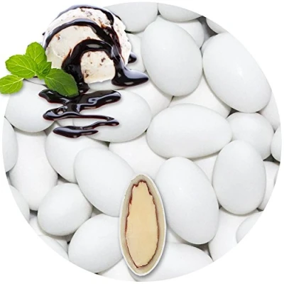Image of EinsSein 0,5kg Sugared Almonds Chocolate stracciatella white matt wedding sugar sweets almond dragees baptism dragee cake balls candy coated sweet weddings favours dragée gift